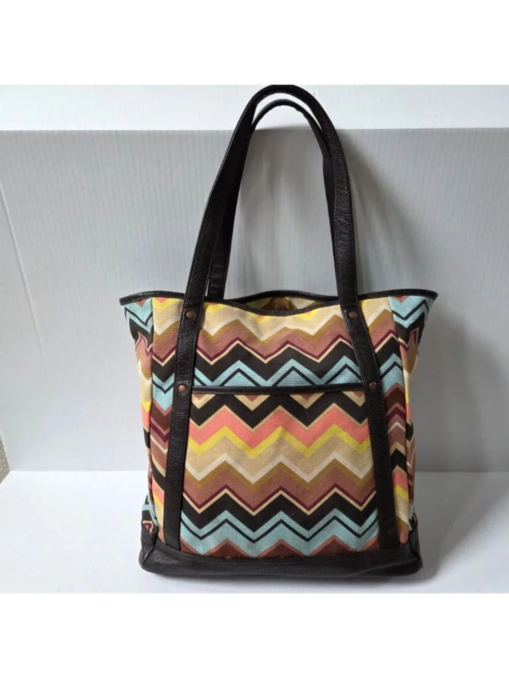 Missoni X Target Tote Bag Canvas Zig Zag Chevron Purse Travel Shopping